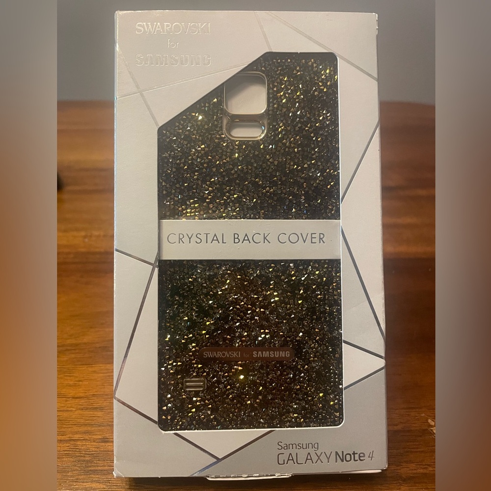 NIB Swarovski for SAMSUNG Gold Crystal Back Cover for Galaxy Note 4